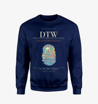 Thumbnail for Detroit Metropolitan Wayne County Airport DTW Sweatshirt - Navy Blue