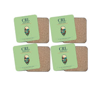 Thumbnail for Brussels South Charleroi Airport (CRL) design on light green 4 pieces set coaster