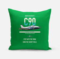 Thumbnail for Beechcraft King Air C90 design on green pillow