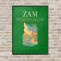Thumbnail for Zamboanga International Airport ZAM vertical canvas print - framed - green background