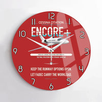 Thumbnail for Cessna Citation Encore+ design on red no frame wall clock