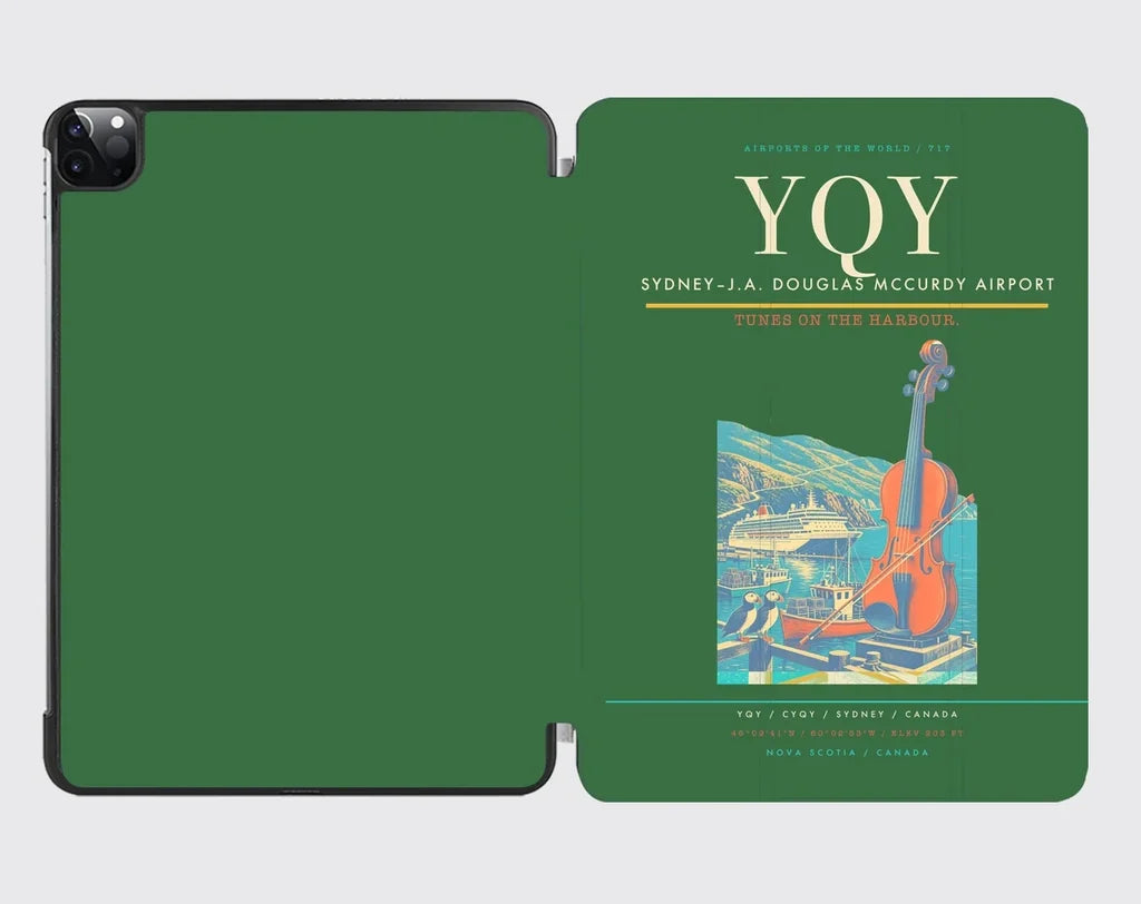 Sydney–J.A. Douglas McCurdy Airport (YQY) design on green ipad tablet case