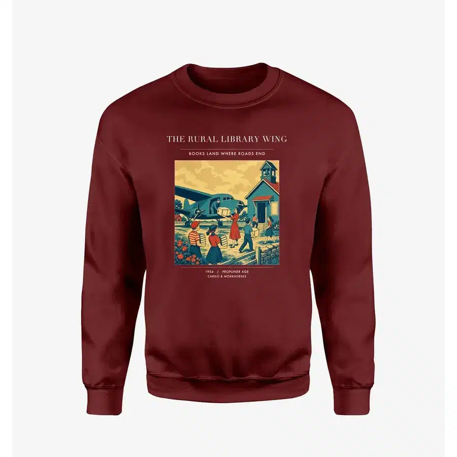 VINTAGE G4392 - The Rural Library Wing - Designed Sweatshirts design on winered