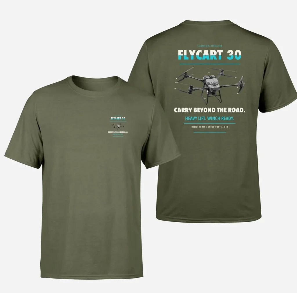 DJI FlyCart 30 design on green army t shirt