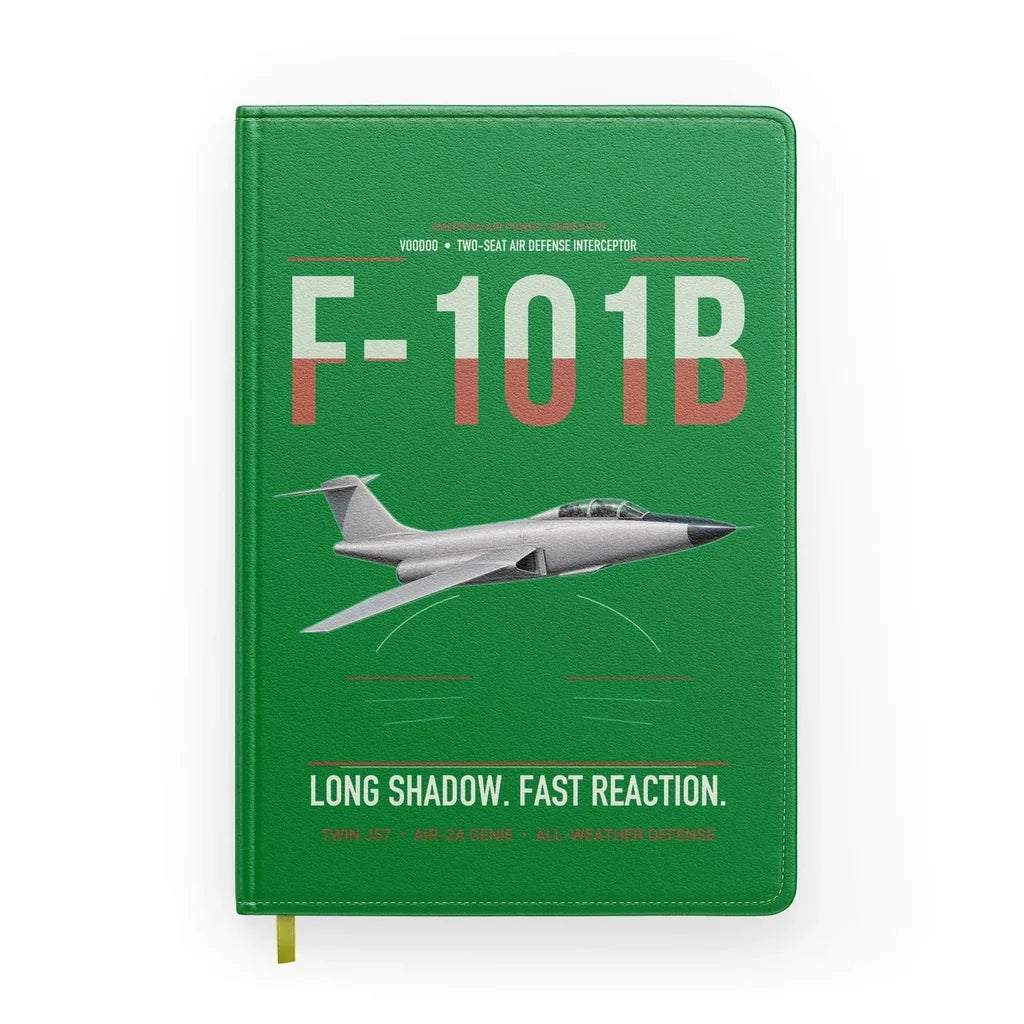 F-101B Voodoo design on green notebook