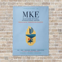 Thumbnail for Milwaukee Mitchell International Airport MKE vertical canvas print - no frame - light blue background