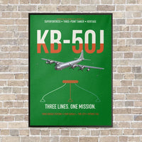 Thumbnail for KB-50J Superfortress vertical canvas print - framed - green background