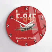 Thumbnail for F-84E Thunderjet design on red no frame wall clock