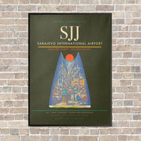 Thumbnail for Sarajevo International Airport SJJ - Canvas Framed - Green Army