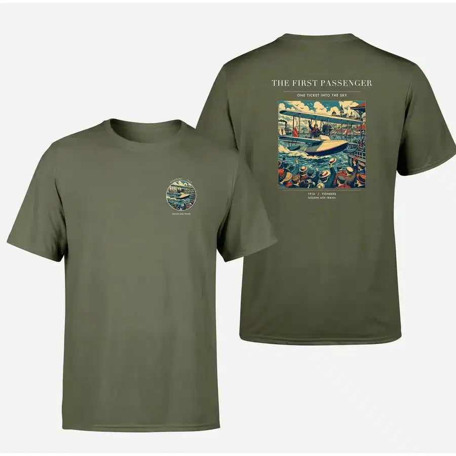 VINTAGE G4007 - The First Passenger - Double-Side T-Shirt design on greenarmy double side t shirt
