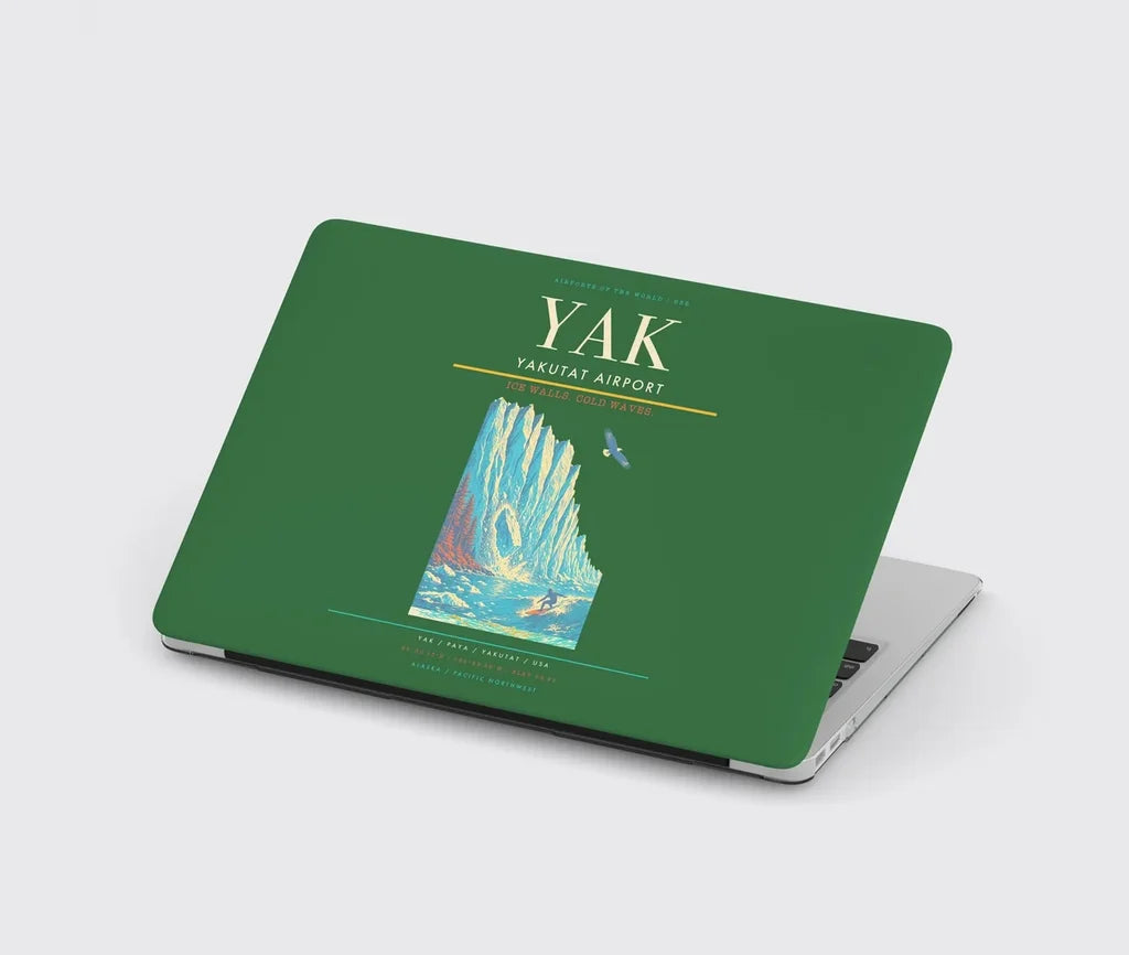 Yakutat Airport (YAK) design on green MacBook case