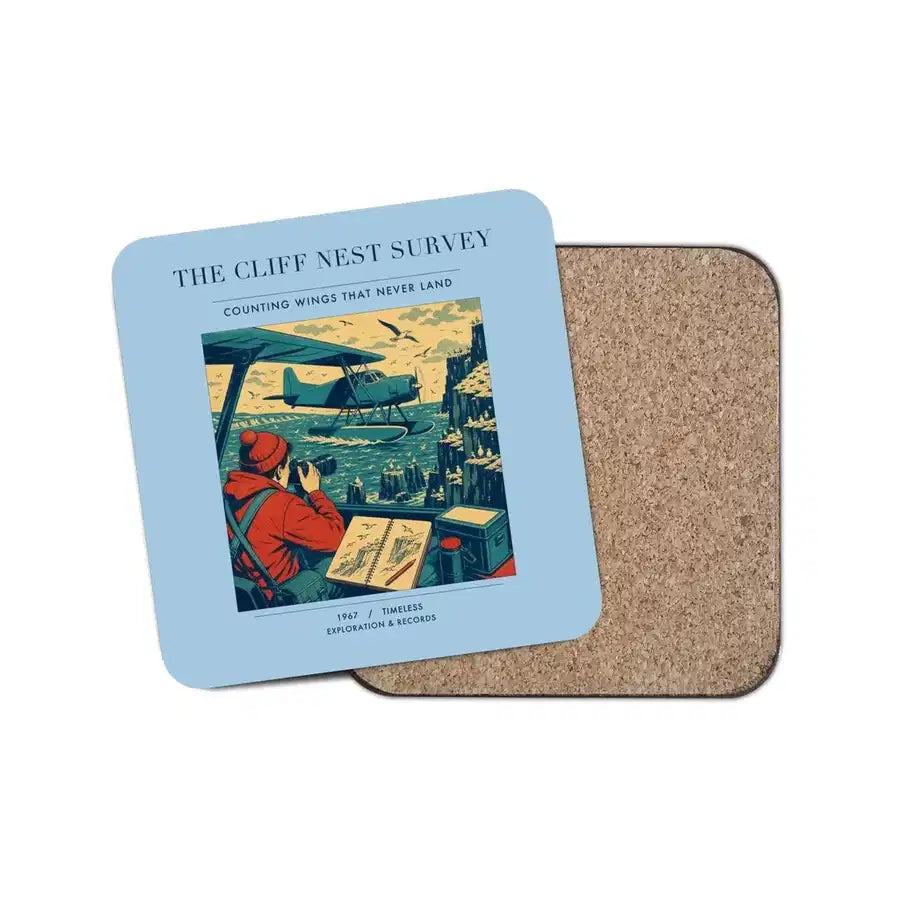 The Cliff Nest Survey - Designed Coasters design on light blue 1-piece