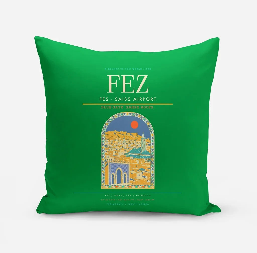 Fes (FEZ) design on green pillow