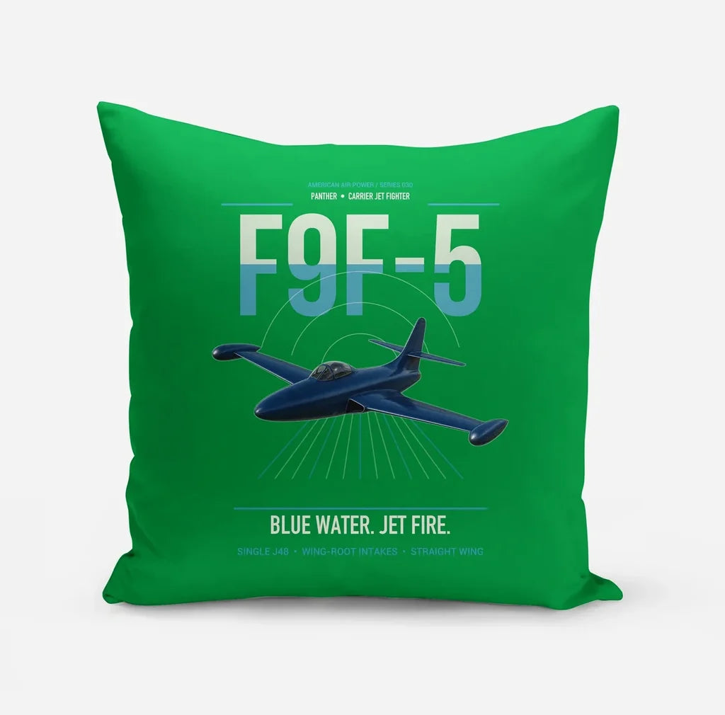F9F-5 Panther design on green pillow