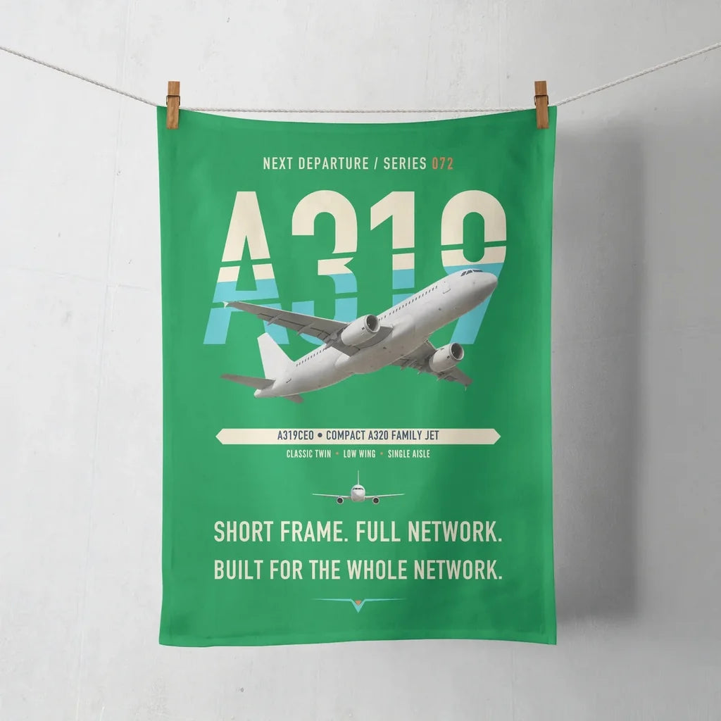 Airbus A319ceo design on green towel