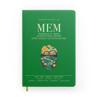 Thumbnail for Frederick W. Smith International Airport Memphis (MEM) design on green notebook