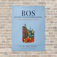 Thumbnail for Boston Logan International Airport BOS vertical canvas print - no frame - light blue background