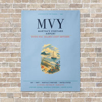 Thumbnail for Martha's Vineyard Airport MVY vertical canvas print - no frame - light blue background