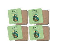 Thumbnail for Hewanorra International Airport (UVF) design on light green 4 pieces set coaster