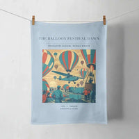 Thumbnail for VINTAGE G4394 - The Balloon Festival Dawn - Designed Towels design on lightblue