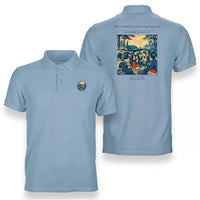 Thumbnail for VINTAGE G4511 - The Dispersal Field Breakfast - Double-Side Polo T-Shirt design on lightblue