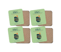 Thumbnail for Hong Kong International Airport (HKG) design on light green 4 pieces set coaster