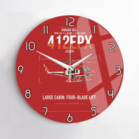 Thumbnail for SUBARU Bell 412EPX design on red no frame wall clock