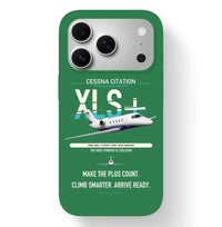 Thumbnail for Cessna Citation XLSPlus design on green magsafe iphone case, for iPhone 17 Pro