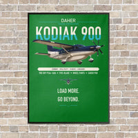 Thumbnail for Daher Kodiak 900 vertical canvas print - framed - green background