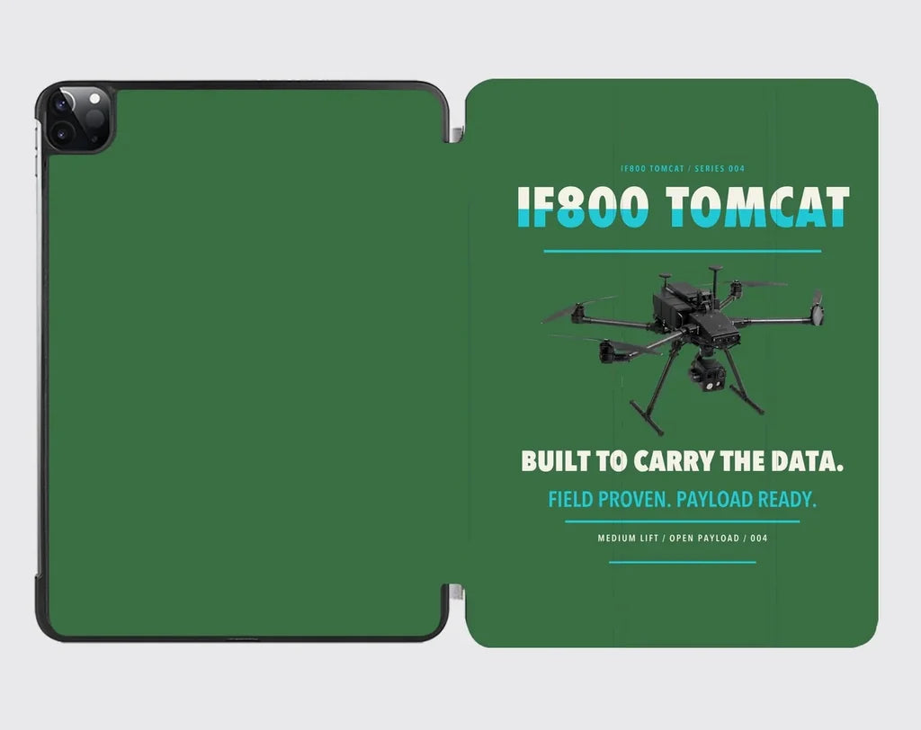 Inspired Flight IF800 Tomcat design on green ipad tablet case
