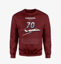Thumbnail for Bombardier Learjet 70 design on wine red sweatshirt