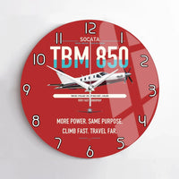 Thumbnail for Socata TBM 850 design on red no frame wall clock