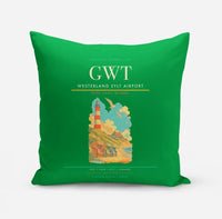 Thumbnail for Westerland Sylt Airport (GWT) design on green pillow