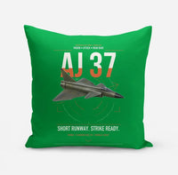 Thumbnail for Saab AJ 37 Viggen design on green pillow