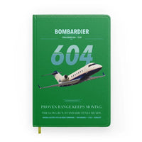 Thumbnail for Bombardier Challenger 604 design on green notebook