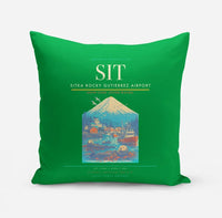 Thumbnail for Sitka Rocky Gutierrez Airport (SIT) design on green pillow