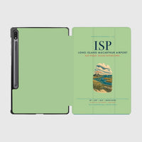 Thumbnail for Long Island MacArthur Airport (ISP) design on light green samsung tablet tablet case