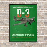 Thumbnail for Junkers Ju 87D-3 vertical canvas print - framed - green background
