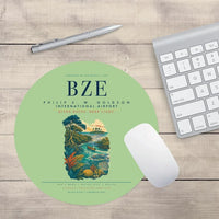 Thumbnail for Philip S. W. Goldson International Airport (BZE) design on light green round mouse pad