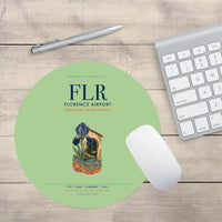 Thumbnail for Florence Airport (FLR) design on light green round mouse pad