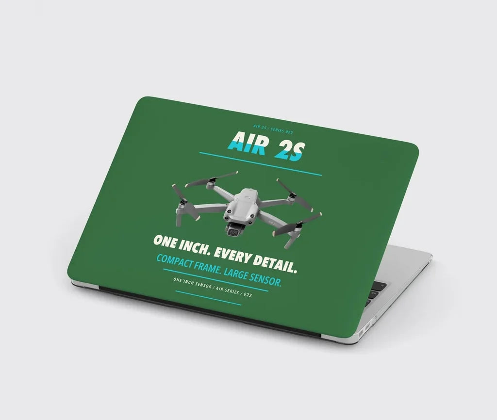 DJI Air 2S design on green MacBook case