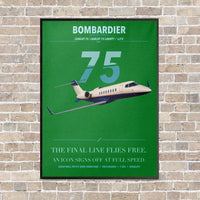 Thumbnail for Bombardier Learjet 75 Liberty vertical canvas print - framed - green background