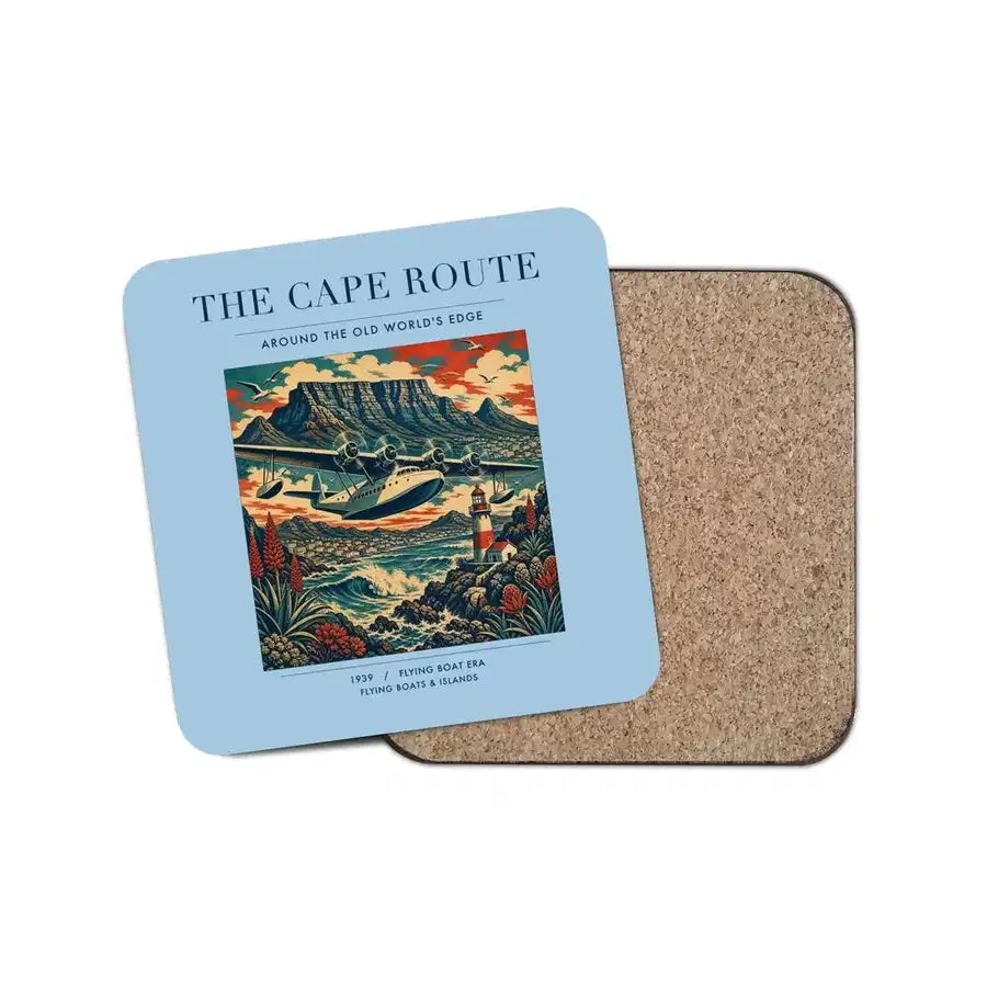 The Cape Route - Designed Coasters design on light blue 1-piece