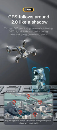 Thumbnail for P11S Drone: 8K HD Dual-Camera, 4-Way Obstacle Avoidance, Optical Flow & ESC - view 11