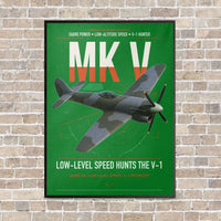Thumbnail for Hawker Tempest Mk V vertical canvas print - framed - green background