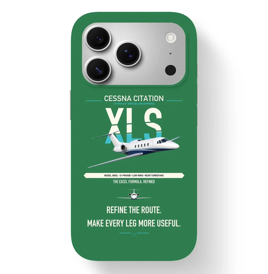 Cessna Citation XLS design on green magsafe iphone case, for iPhone 17 Pro