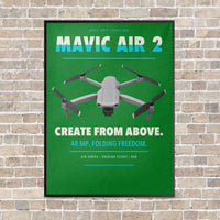 Thumbnail for DJI Mavic Air 2 vertical canvas print - framed - green background