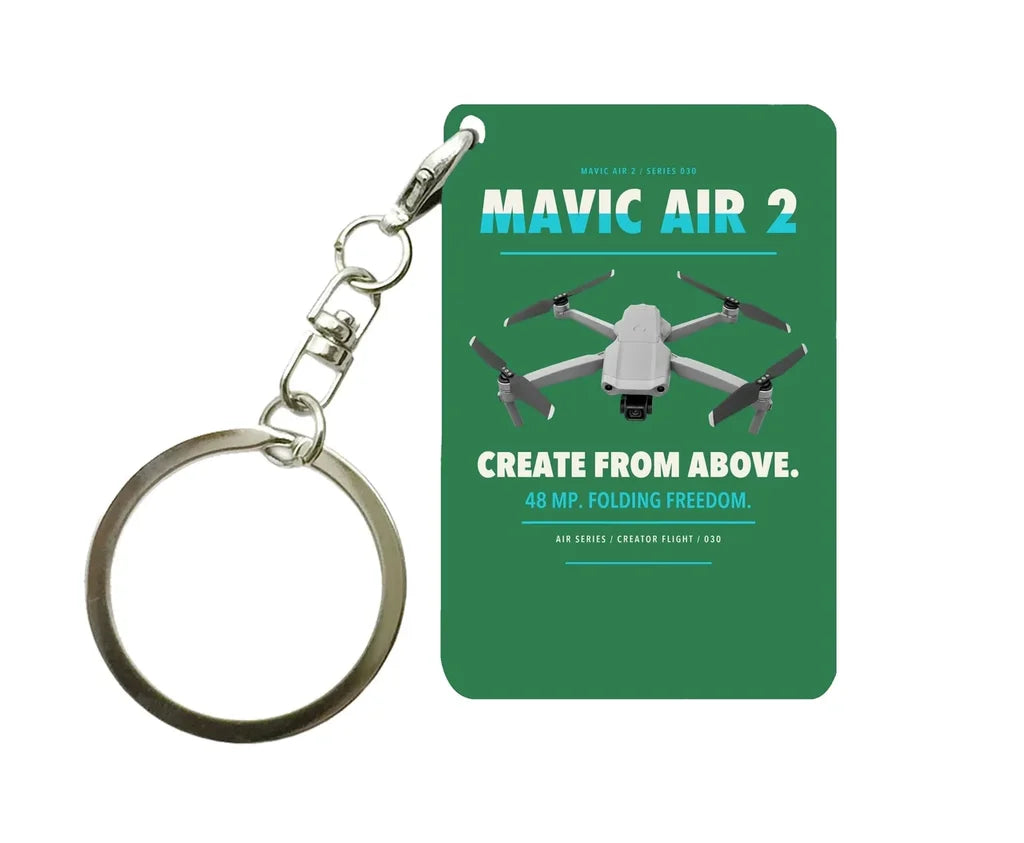 DJI Mavic Air 2 Key Chain design on green key chain