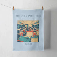 Thumbnail for VINTAGE G4229 - The Cabin Radio Hour - Designed Towels design on lightblue