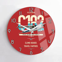 Thumbnail for Cessna 182 Skylane design on red no frame wall clock
